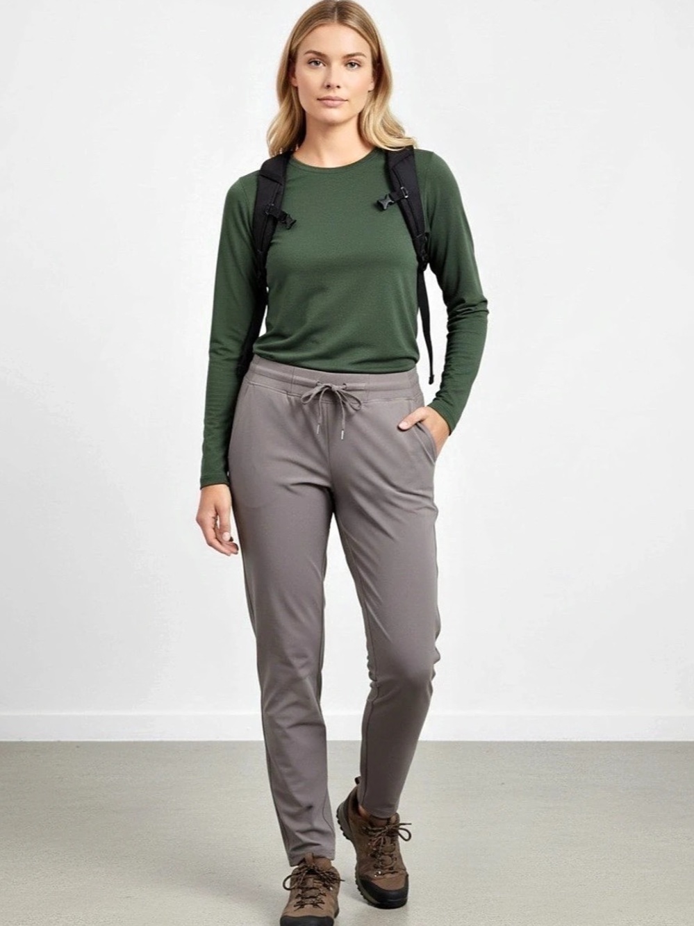 Athleta Midtown Ankle Pant City Jogger Taupe